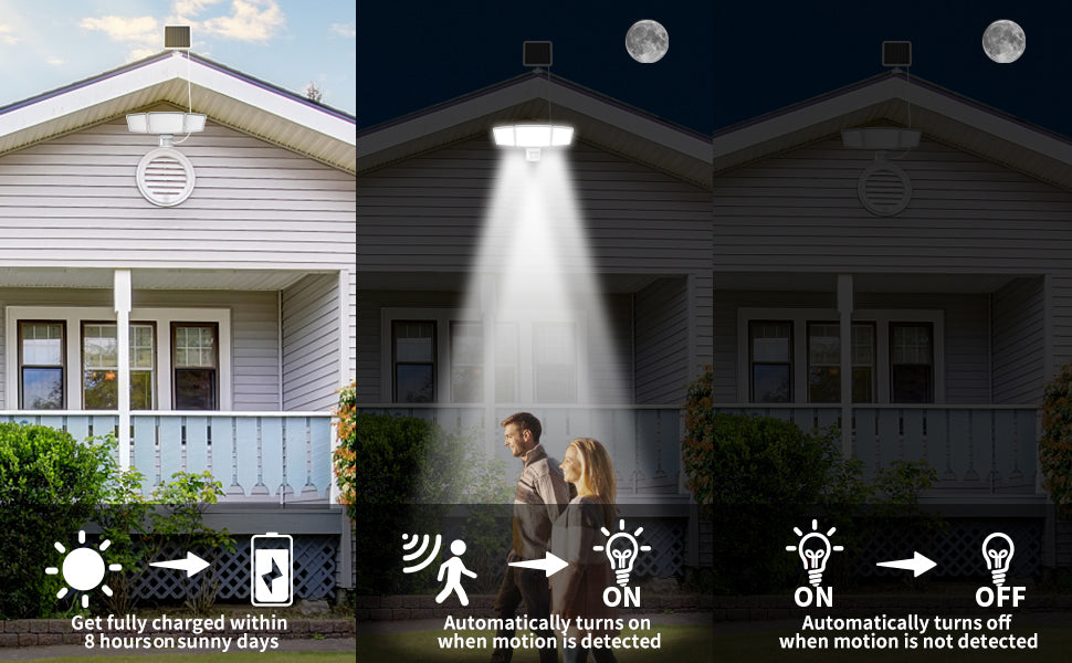 2200 Lumen 3-Head LED Solar Motion Security Light