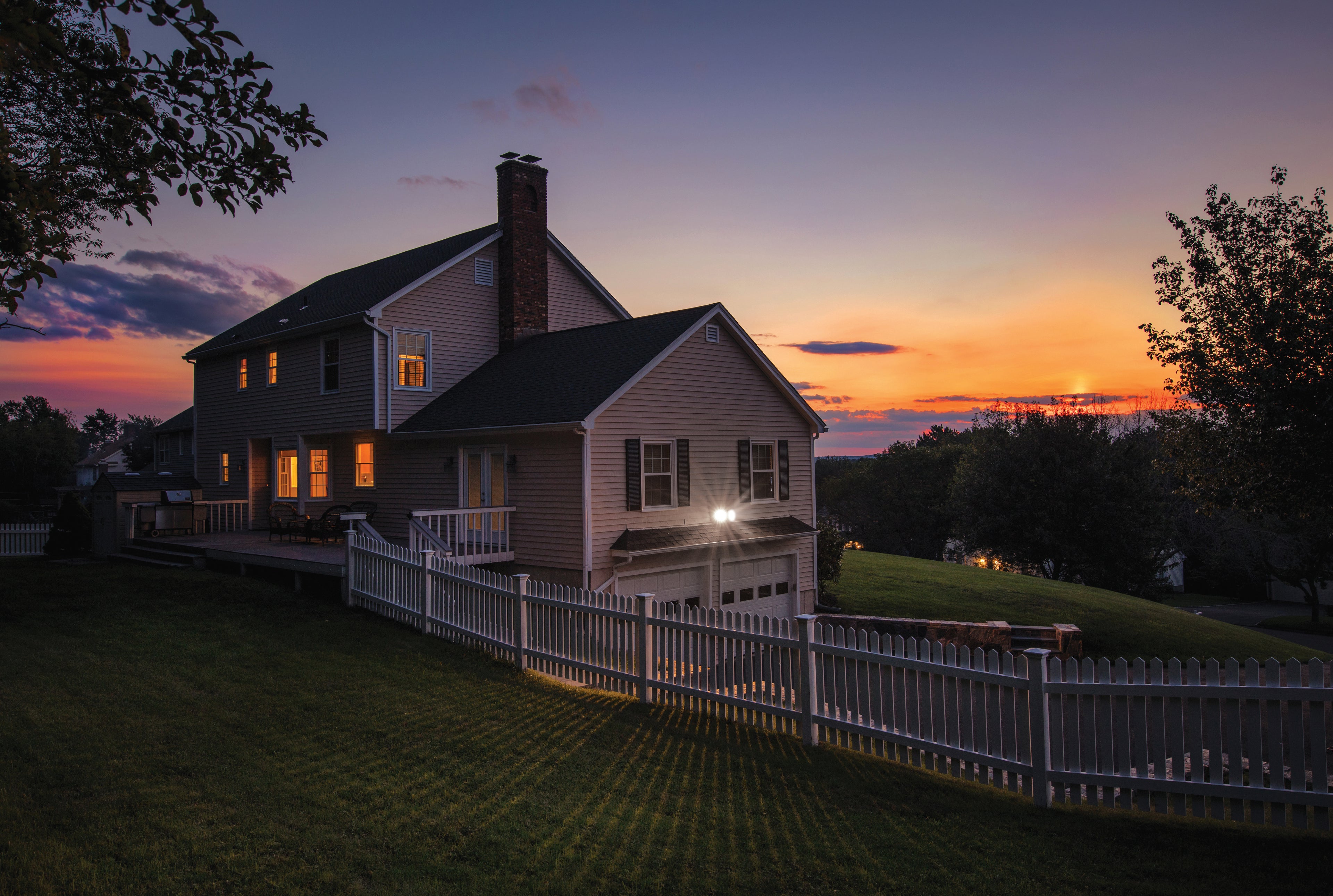 Outdoor scene with sunset