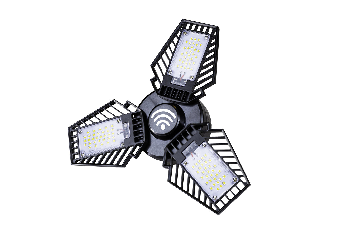 8000 Lumen Remote Controlled LED 3-Panel Folding Garage Light with Motion Sensor