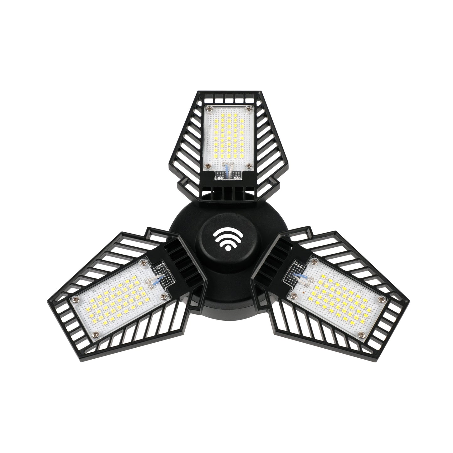 8000 Lumen Remote Controlled LED 3-Panel Folding Garage Light with Motion Sensor