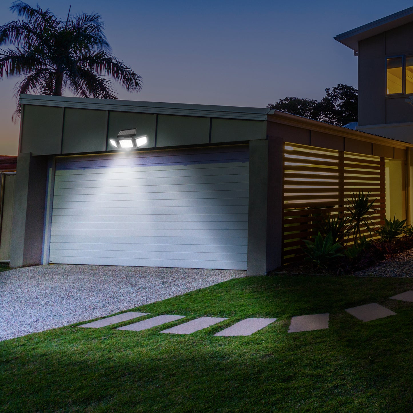 1500 Lumen 3-Head LED Solar Motion Sensor Light