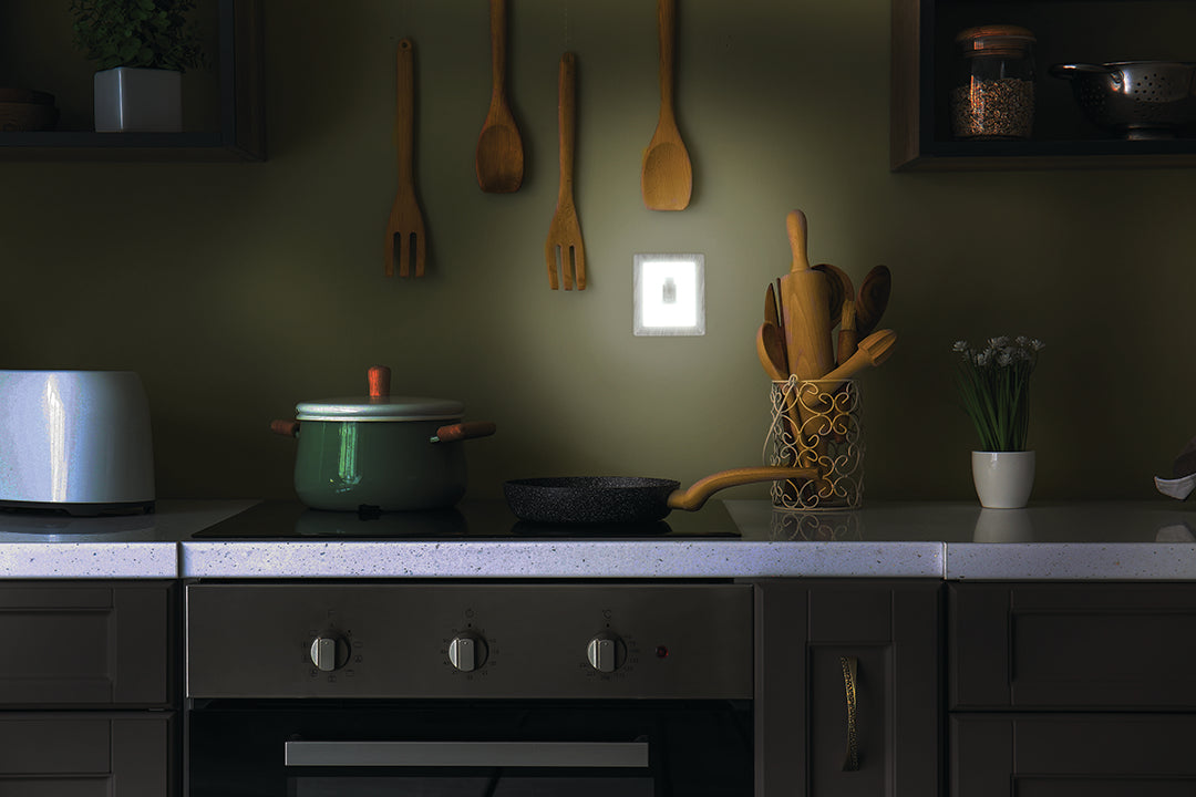 Battery-Operated LED Switch Light - Faux Wood Grain