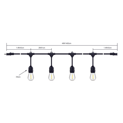 48-ft Outdoor LED Cafe String Light