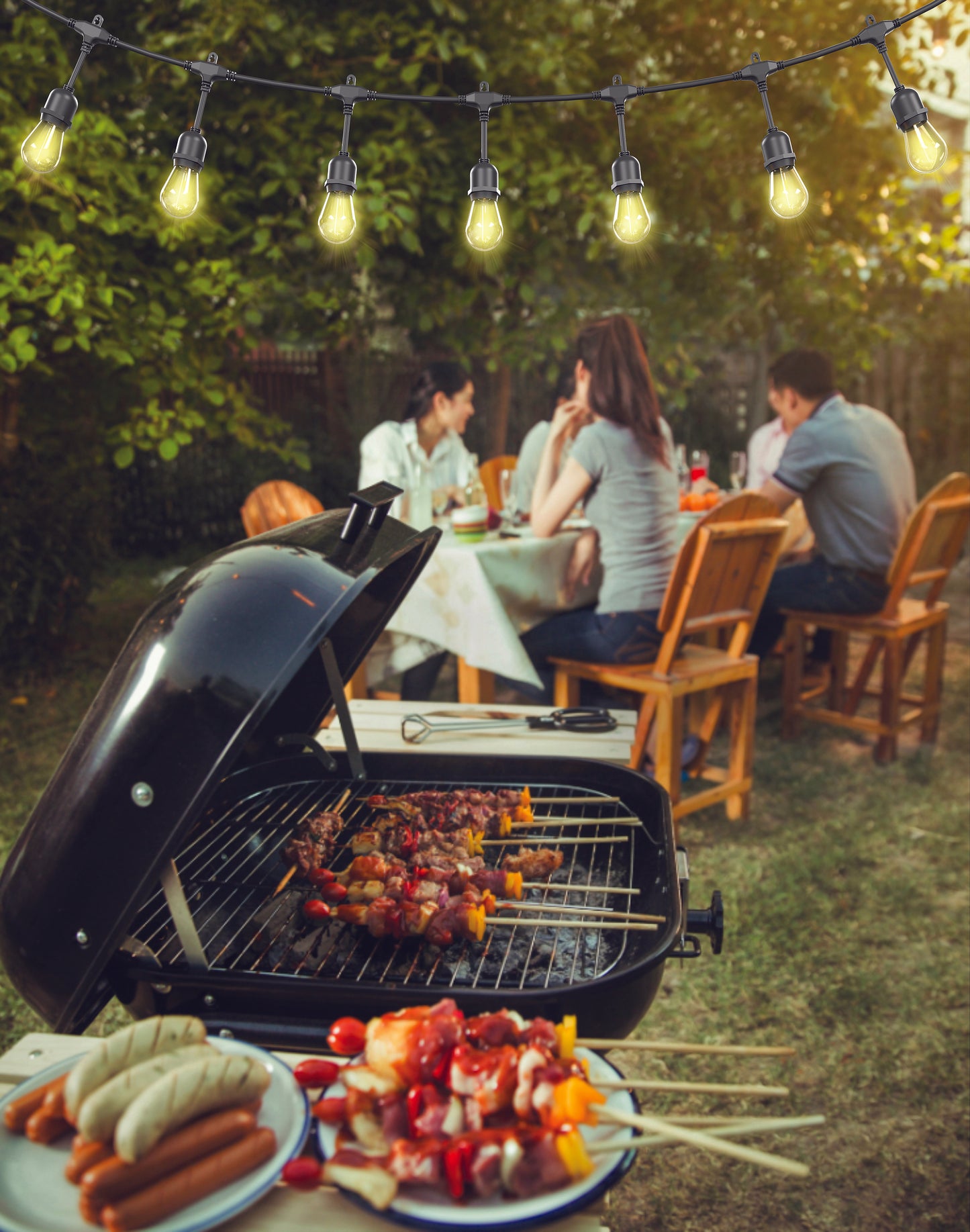 48-ft Outdoor LED Cafe String Light