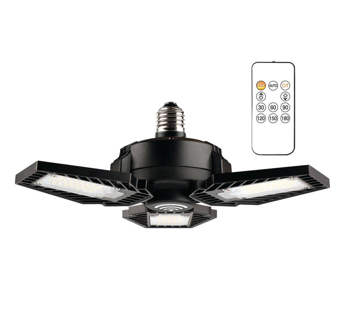 Motion Sensor Led Remote Control 8,000 Lumens Remote Controlled Motion Activated LED Garage Light ...