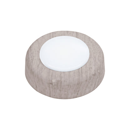 Battery-Operated LED Puck Light - Faux Wood Grain