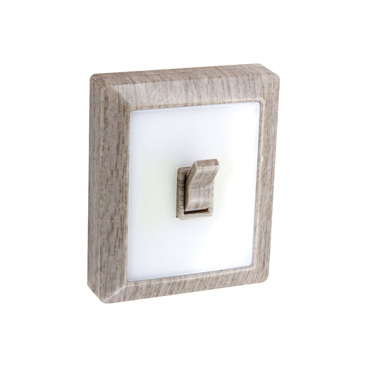 Battery-Operated LED Switch Light - Faux Wood Grain